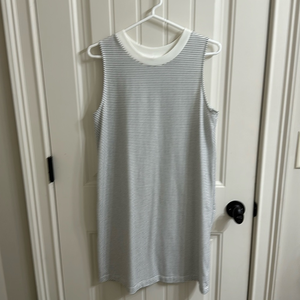 A New Day Muscle Mini Tank Dress - Black/White Stripe size M